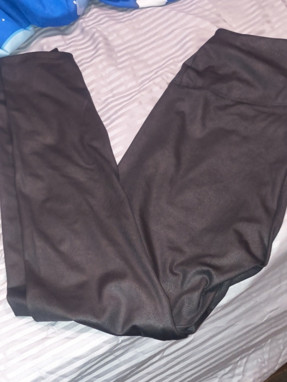 Leather Look Leggings Size Med.